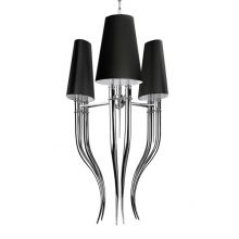 Diablo Big lampa wisząca 6x11W E14 230V chrom + czarny abażur